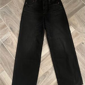 Women’s AE Strigid wide leg black jeans size 12 long